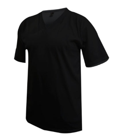 CAMISETA ALGODON CUELLO EN V – NEGRO